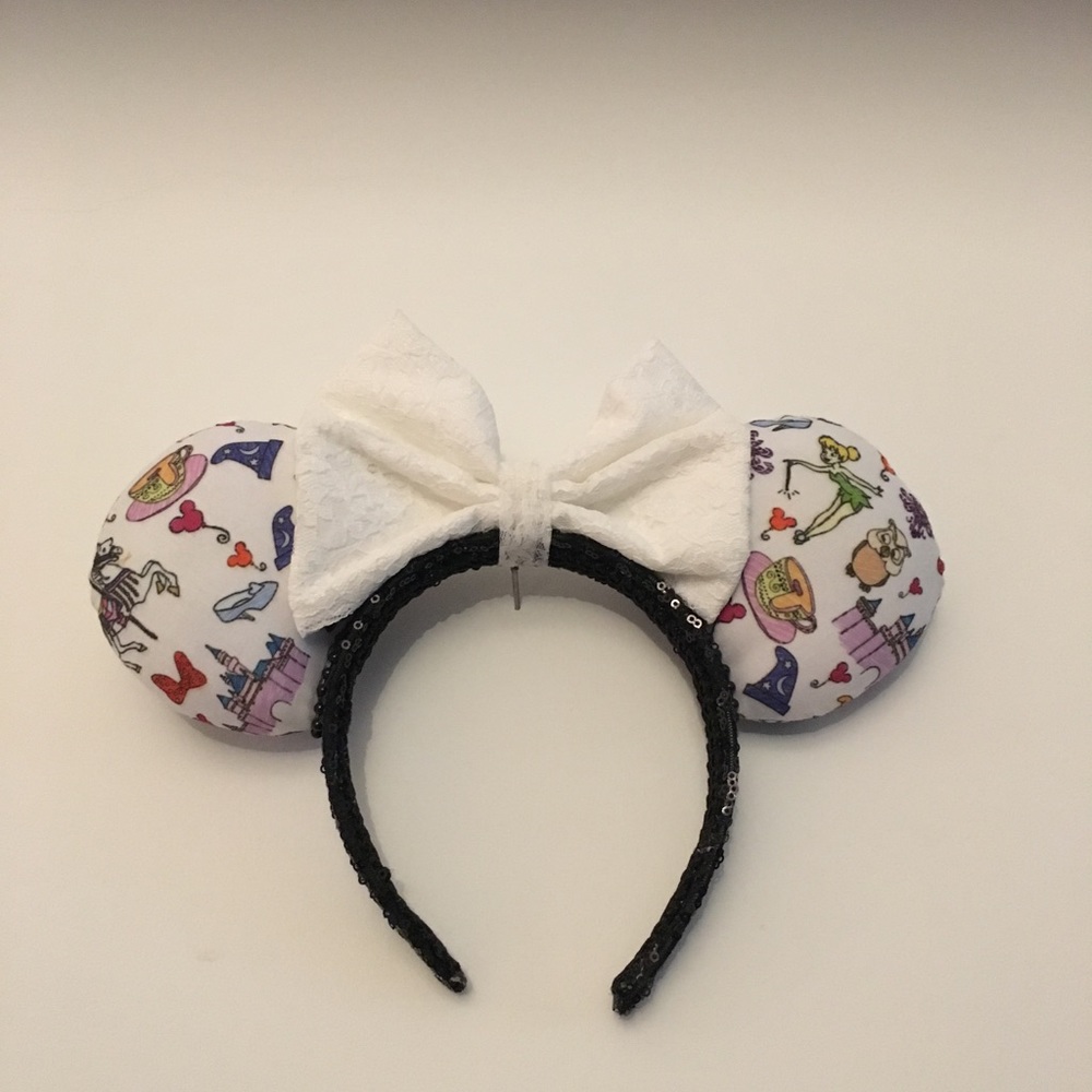 Mickey Ears! Disney! White with Disney design!